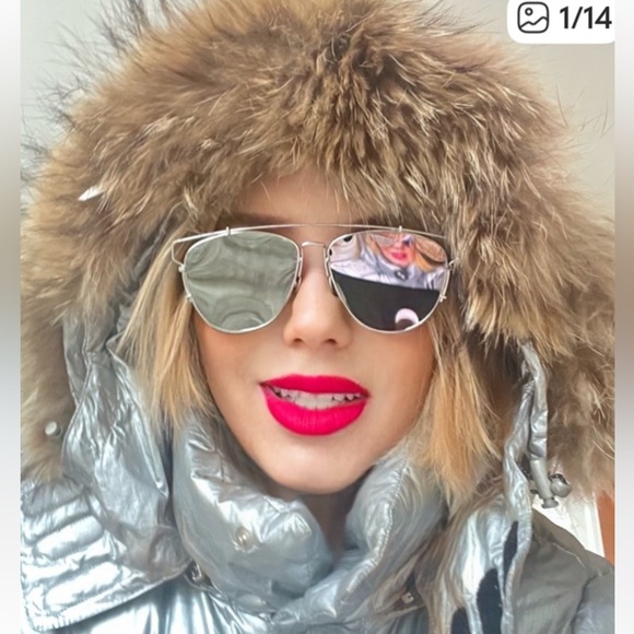 Bogner Silver Ski Jacket with Fur Trimmed Hood